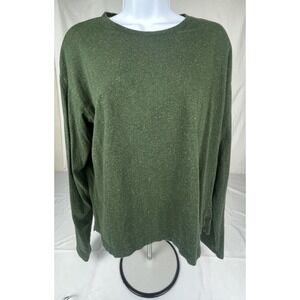 BOMBAS WOMENS LARGE GREEN LONG SLEEVE SHIRT PIMA COTTON CREWNECK SPECKLED SOFT